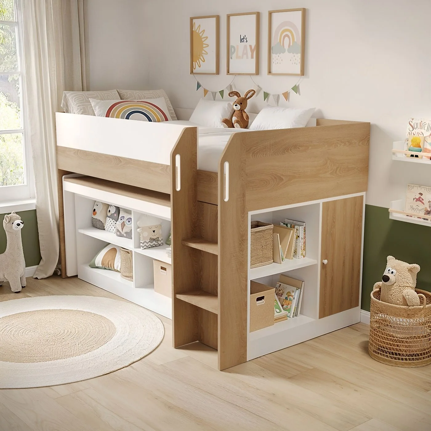 Flair Aiden Kids Cabin Bed with Desk & Storage image 13