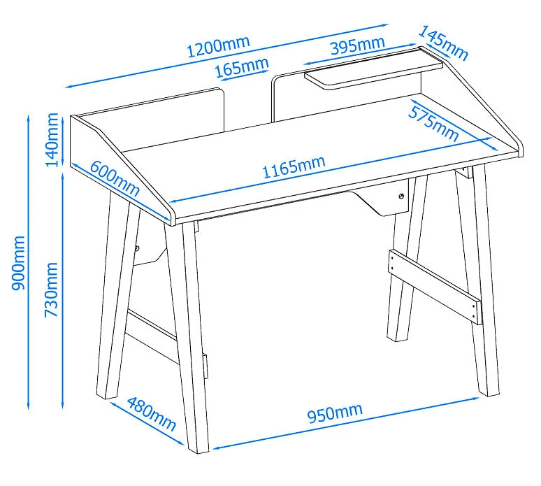 Alphason Truro Desk Grey view 2