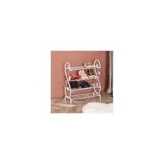 Living & Home White Metal 4 Tier S-Shape Shoe Rack