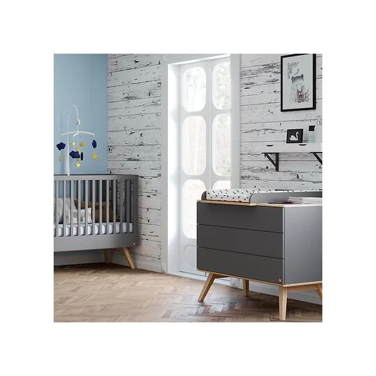 Vox Nature Chest of Drawers in Dark Grey & Oak