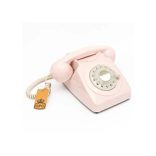 GPO 746 Retro Rotary Dial Phone in Carnation Pink