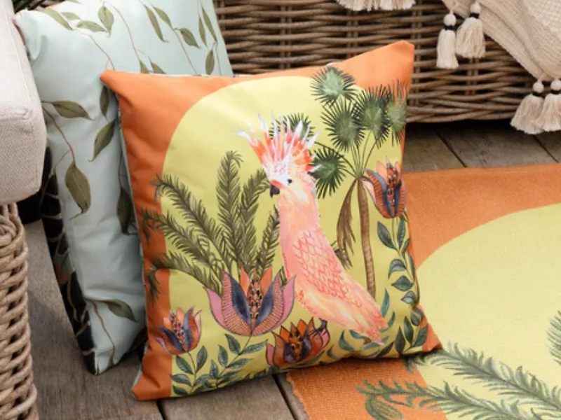 Wylder Cockatoo Outdoor Cushion Multicolour – view 6