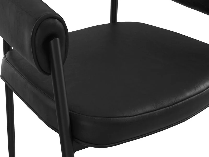 LPD Queens black PU dining chairs with arms - cutout
