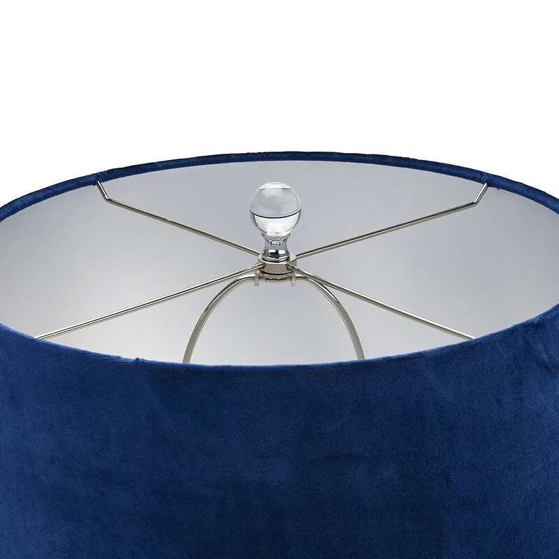 Ice Shadows Table Lamp With Navy Blue Lampshade image 6