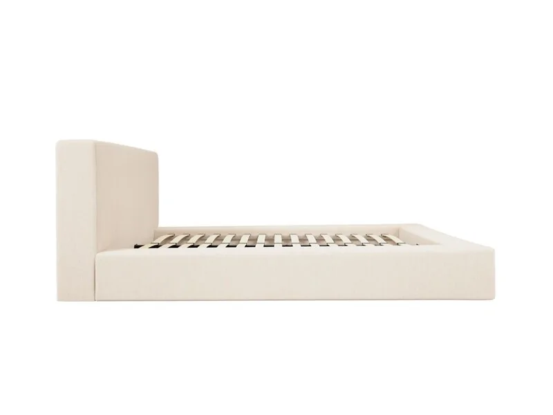 LPD Soho upholstered bed white clay twill fabric