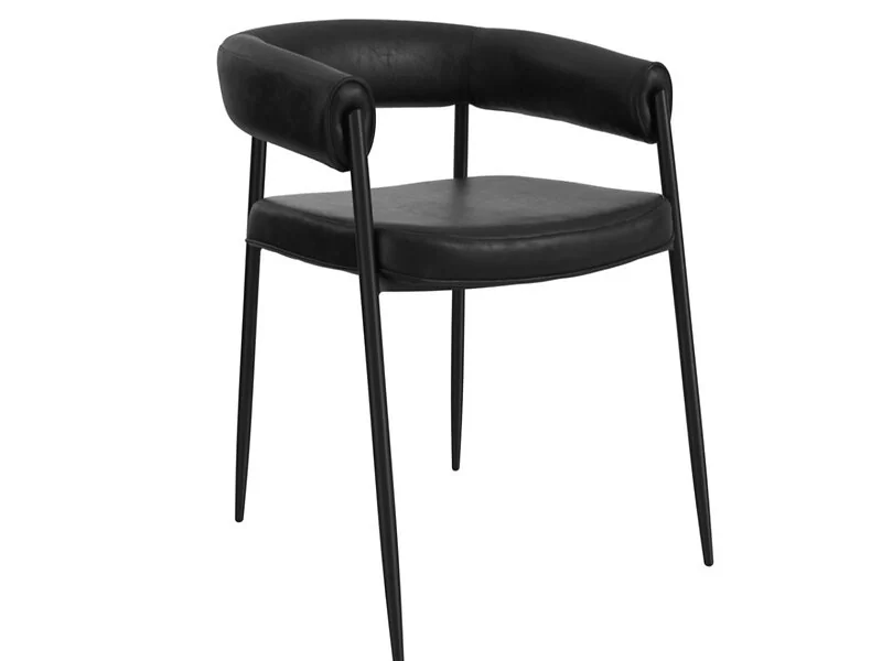 LPD Queens black PU dining chairs with arms - cutout