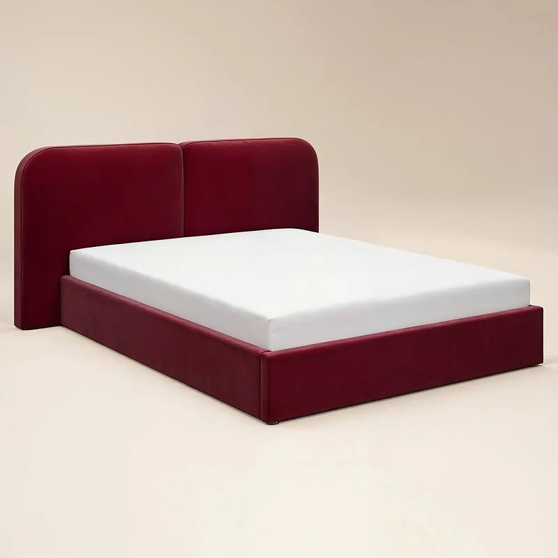 Solace+Co Lena Ottoman Bed Burgundy Velvet image 4