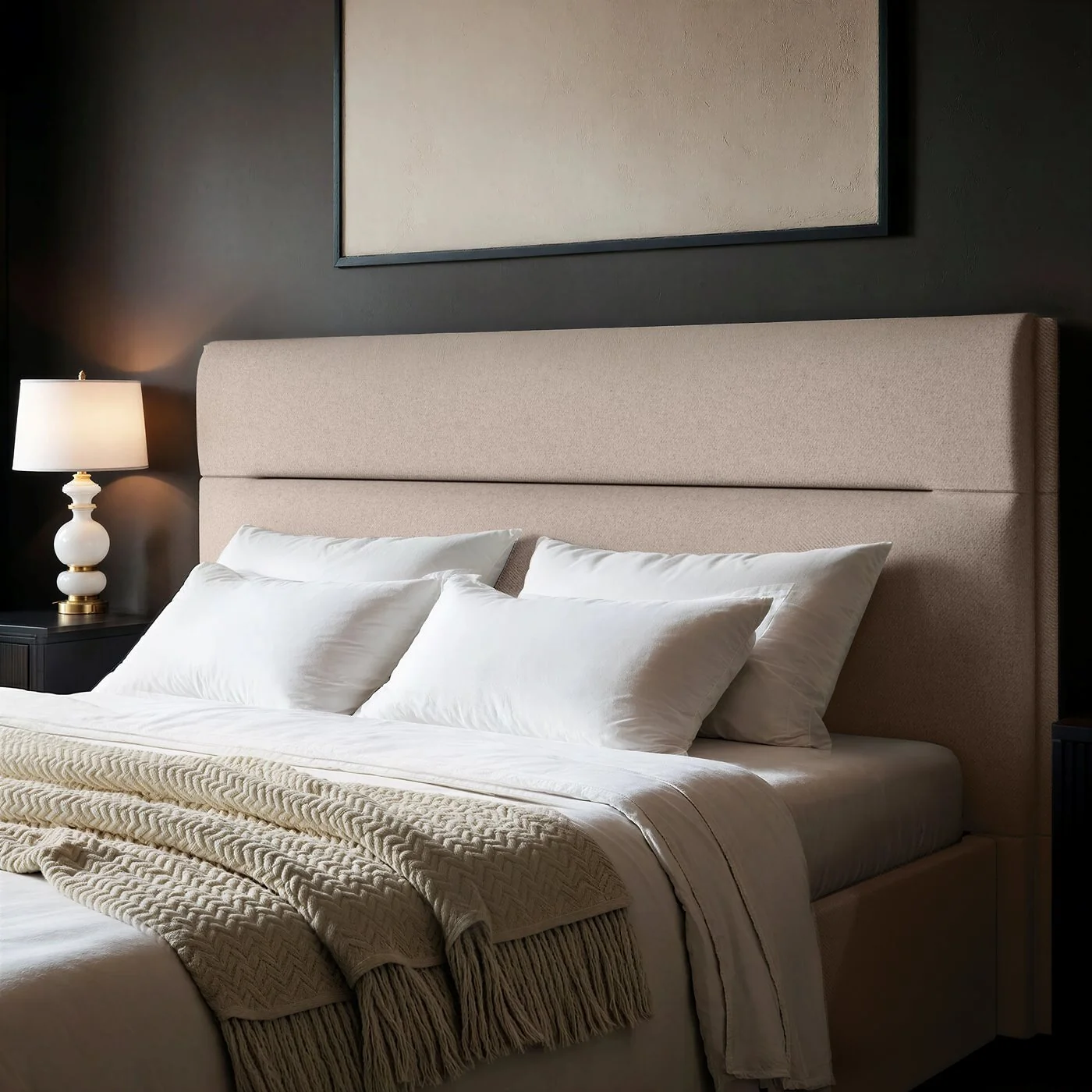 SOLACE+CO Nela Ottoman Bed Woven Fabric Beige image 4