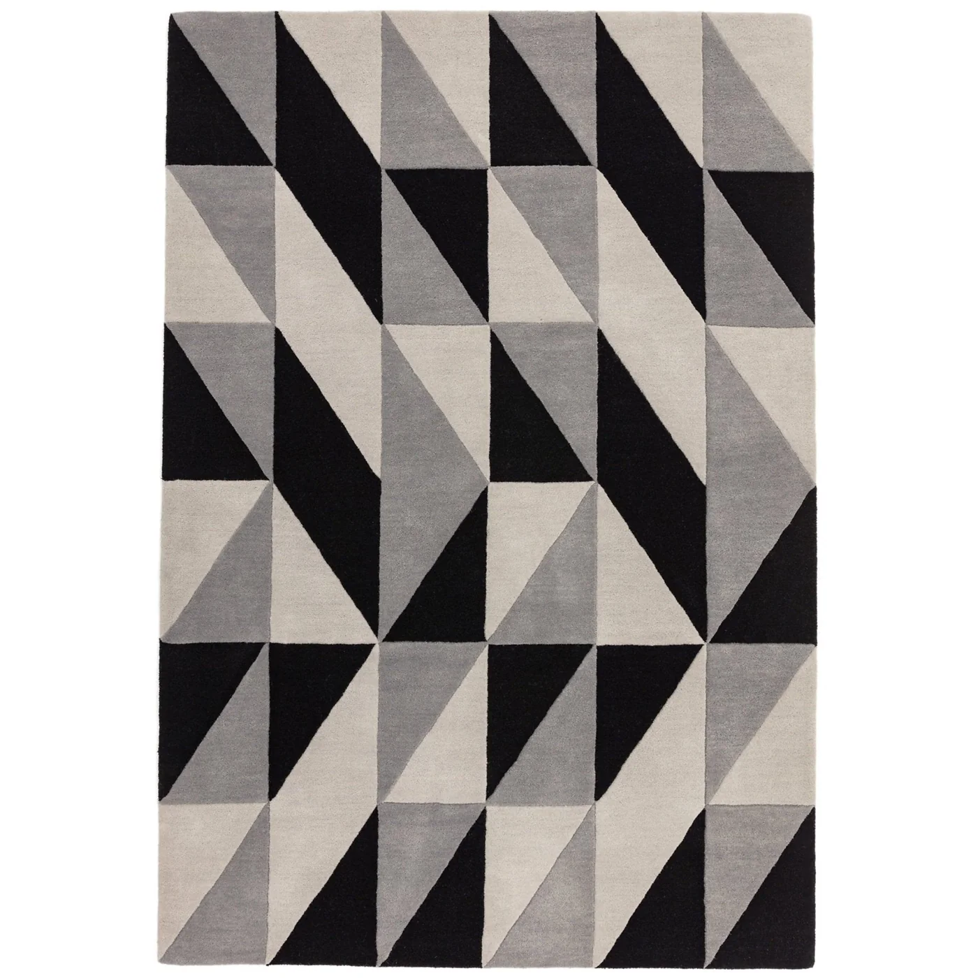 Asiatic London Reef Flag Grey Black Wool Geometric Rug RF08