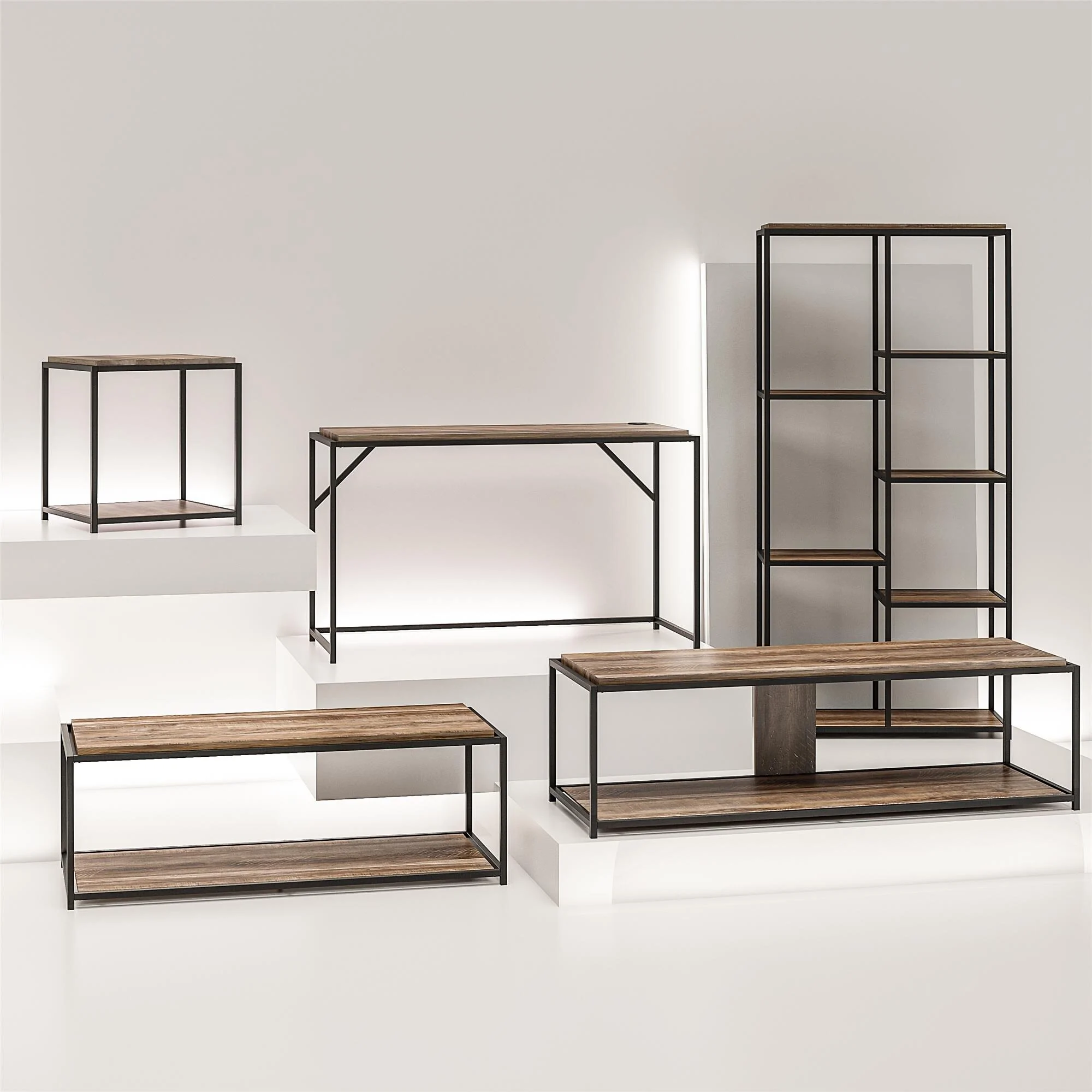 Dorel Quincy Writing Desk Weathered Oak view 2