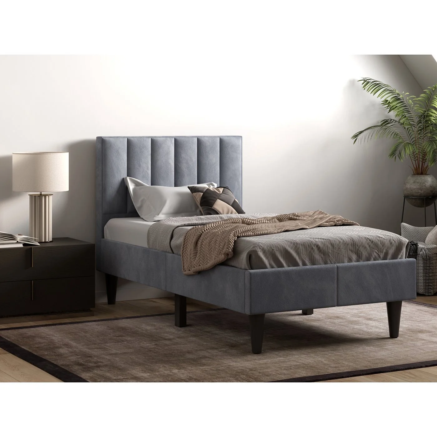 Flair Riverside Fabric Bed Grey image 2