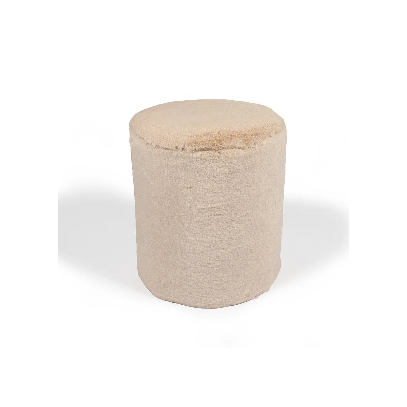 Kids Faux Fur Medium Pouffe in Cream