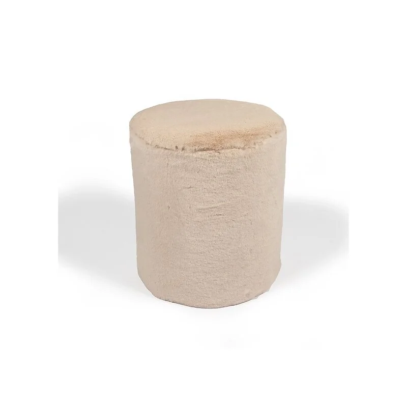 Kids Faux Fur Medium Pouffe in Cream