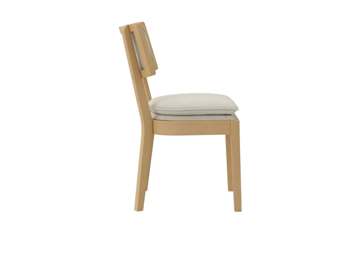 LPD Maggie woven dining chair frost fabric with wood frame - cutout