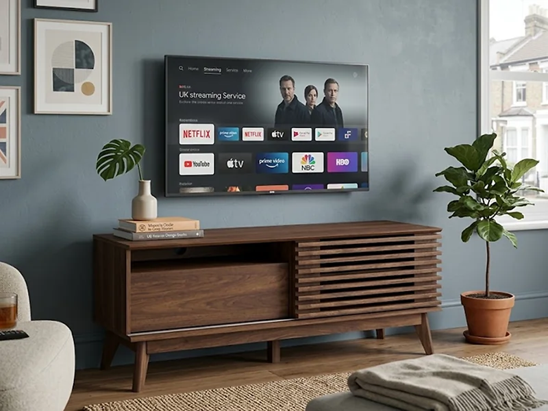 Kidsaw LV41 120cm TV Cabinet in Columbian Walnut with sliding slatted door  drawer and open media shelf