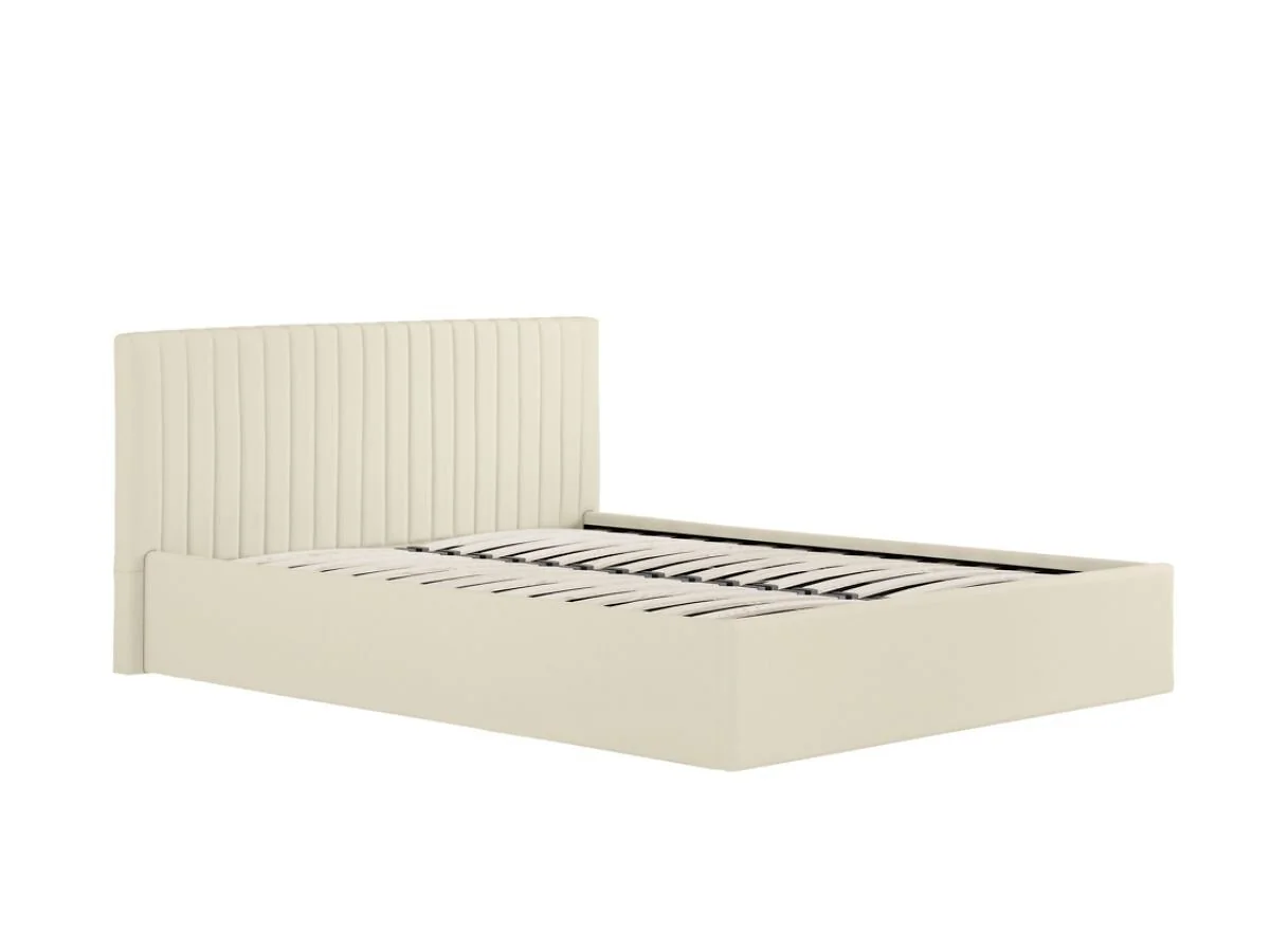 LPD velvet bed with fluted headboard and under bed storage - cutout