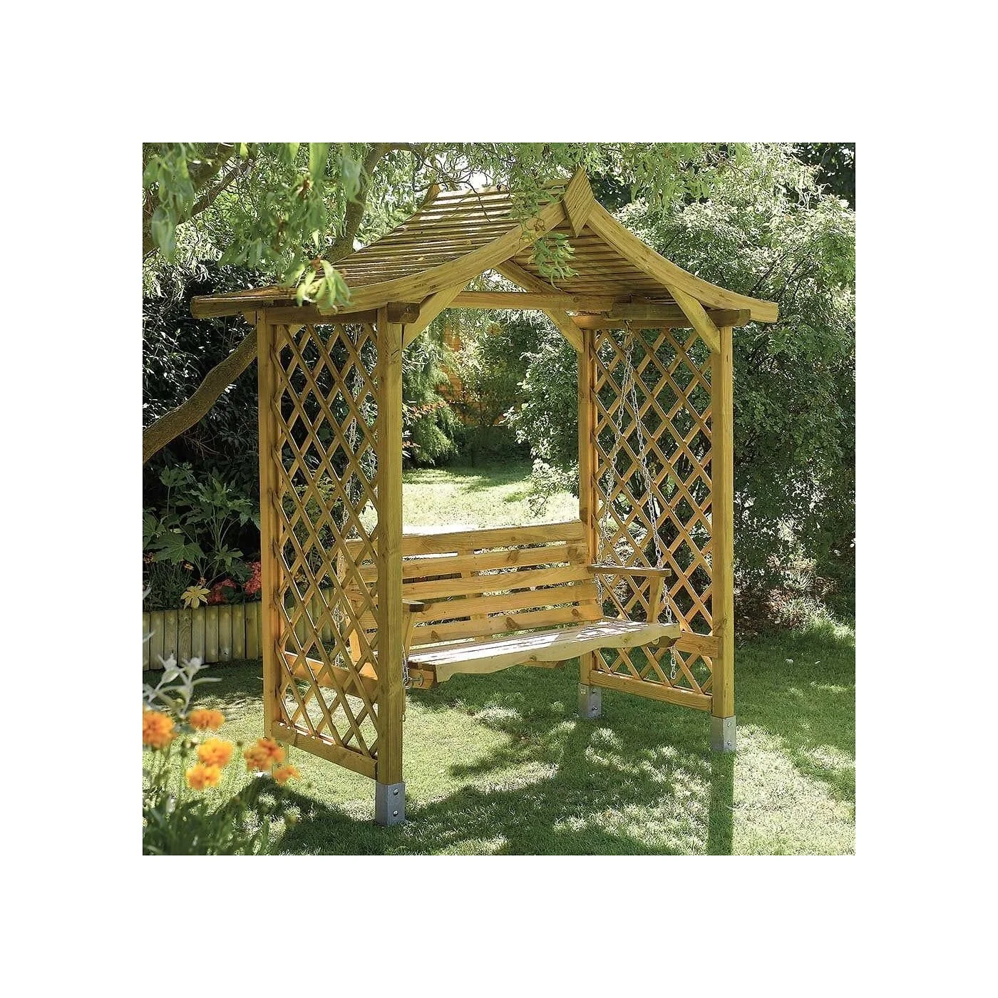 Rowlinson Dartmouth Swing Seat Arbour image 2
