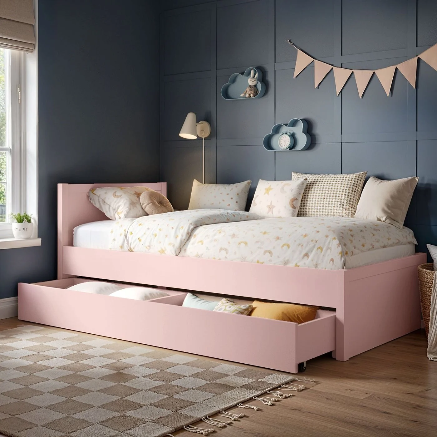 Flair Oli Single Wooden Bed with Drawers