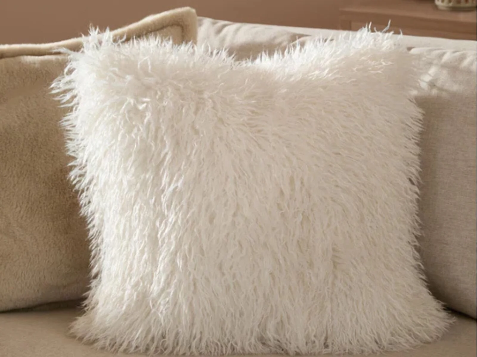 Furn Rowan 50 x 50cm Faux Fur Feather Cushion – view 3