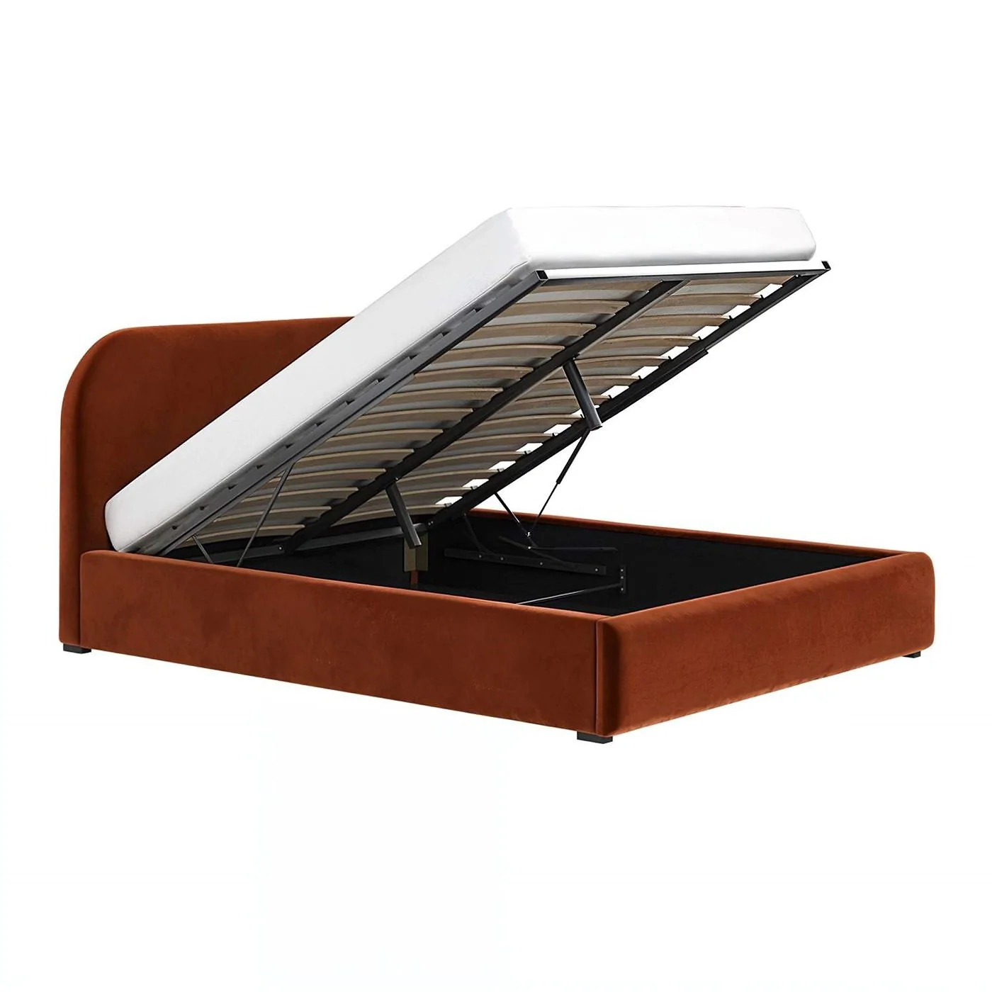 Flair Alba Burnt Orange Velvet Ottoman Bed image 5