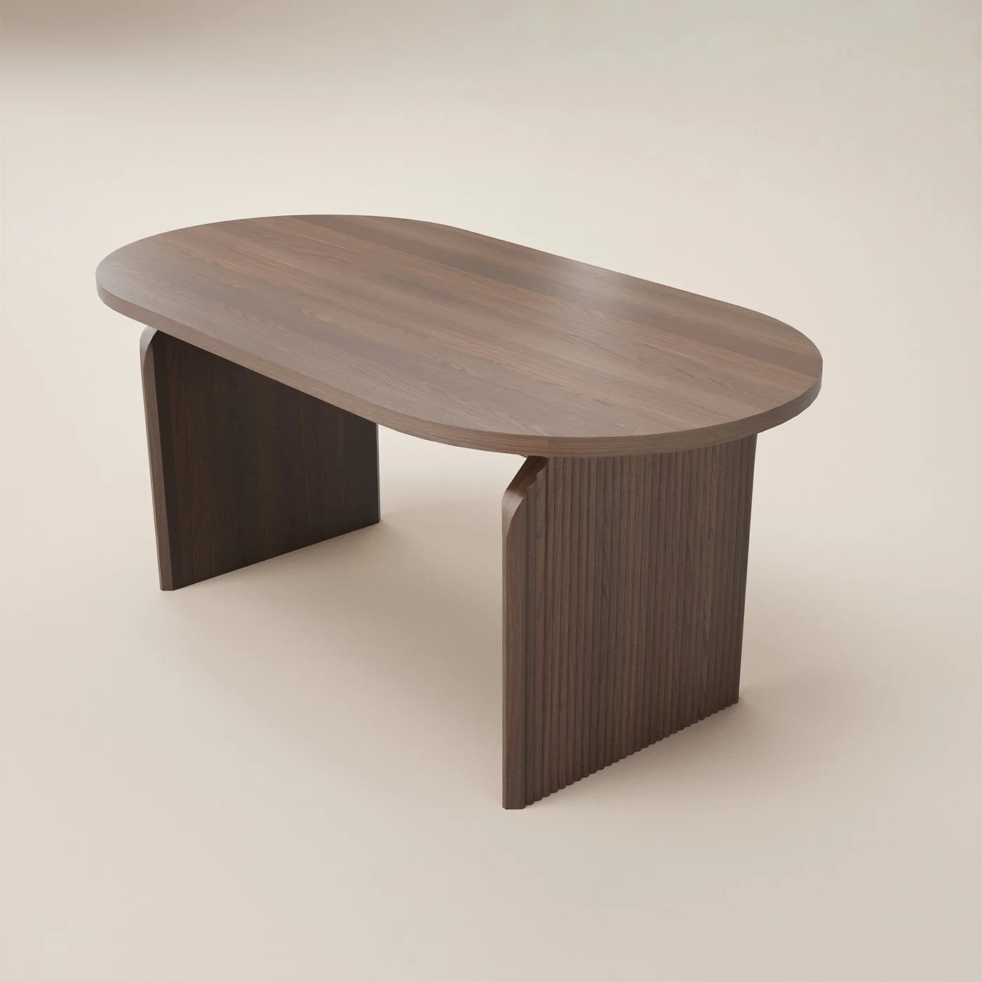 SOLACE+CO Varm & Cyra Walnut Dining Table Set with Beige Chenille Chairs image 6