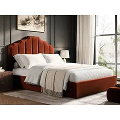 Flair Margot Orange Velvet Ottoman Bed