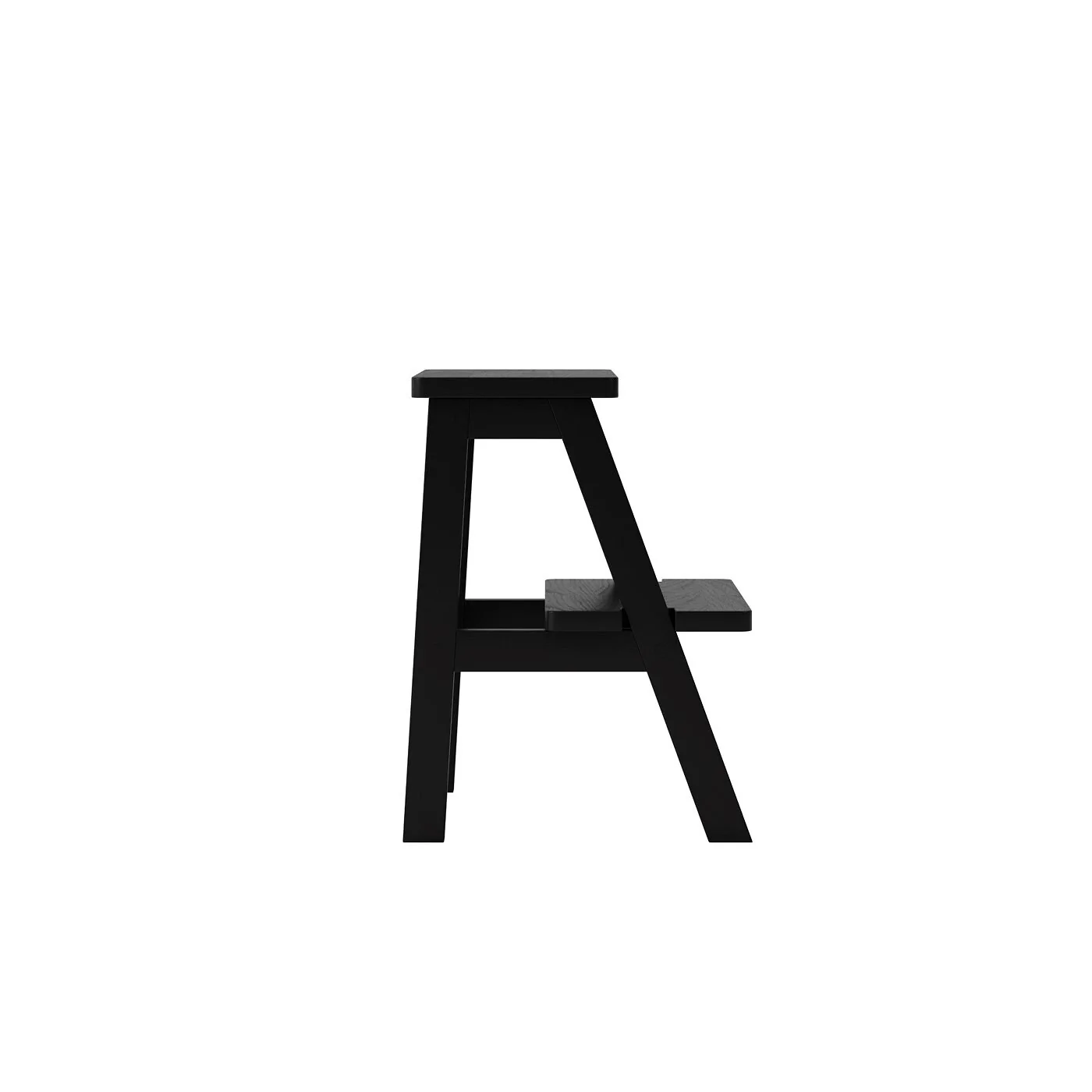 LPD Addie Black Stool Wooden Pine Accent Stool Matte Finish image 4
