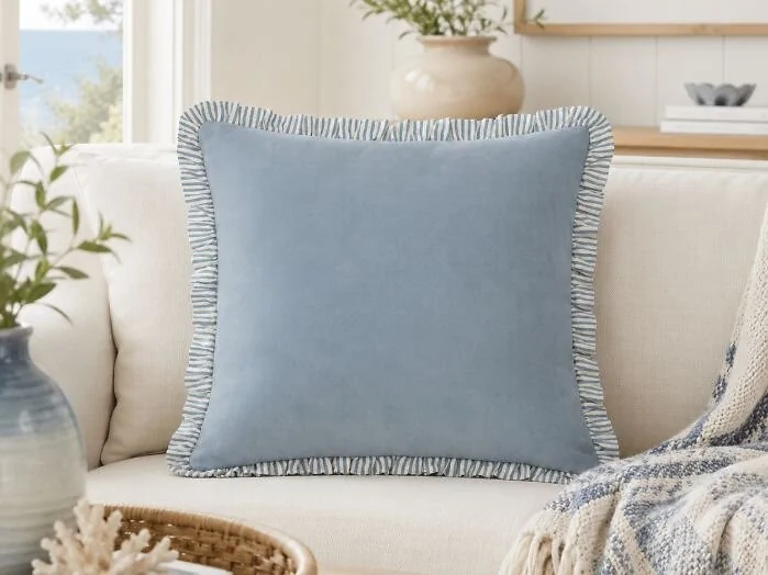 Wylder Solene Ruffle Matte Velvet Cushion