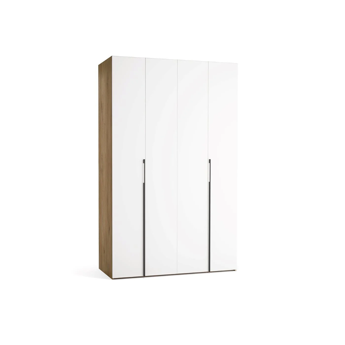 Vox Wardrobe 140x225 Stor MAXI interior long handle metal black body oak front white