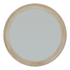 Washed Wood Round Framed Large Mirror