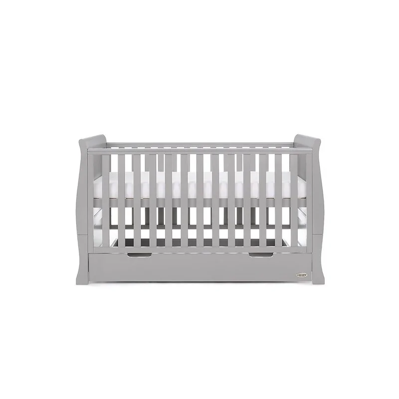 Obaby Stamford Classic Sleigh Cot Bed in Warm Grey image 4