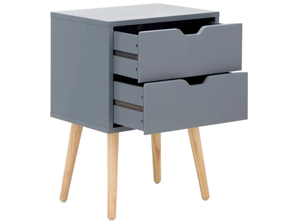 Scandi bedside table with two drawers