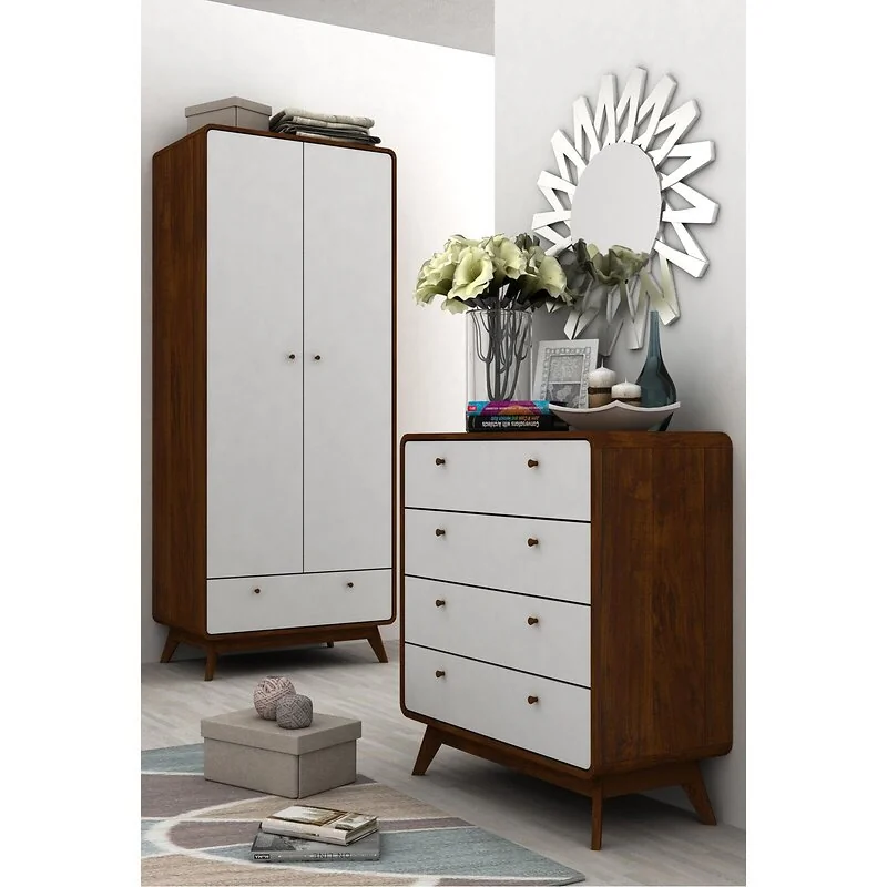 Dorel Cassie Dresser Walnut Look White view 3