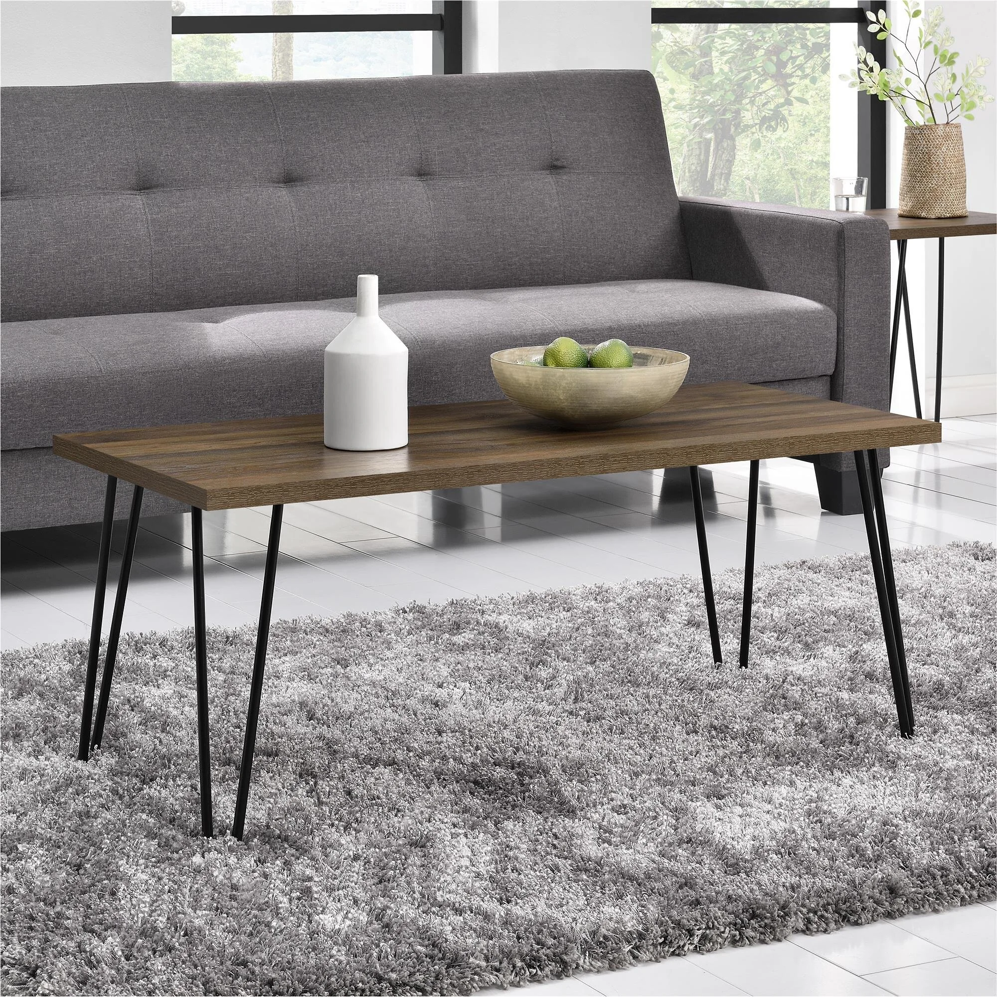 Dorel Owen Retro Coffee Table in Walnut Look