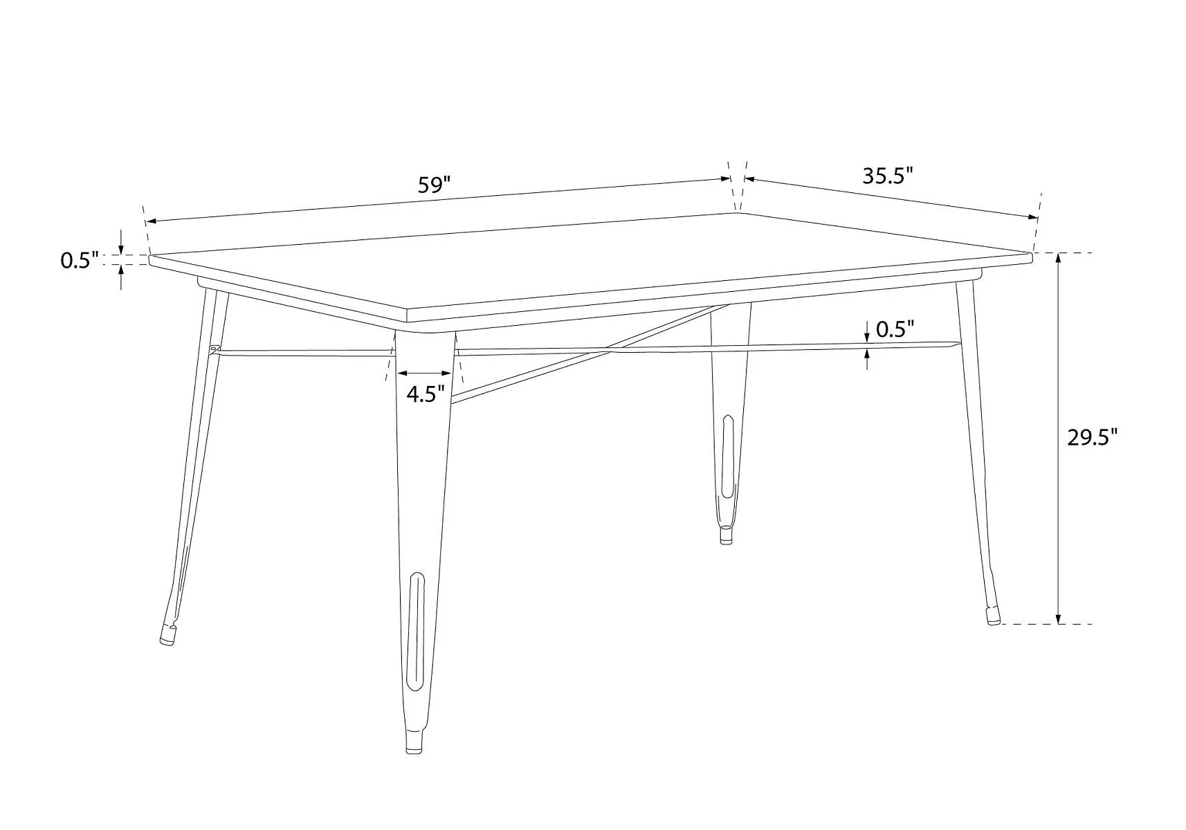 Dorel Fusion Rectangular Dining Table