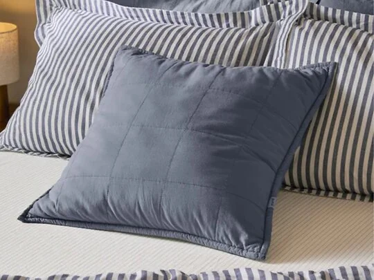 Yard Hebden 55 x 55cm washed cotton quilted cushion