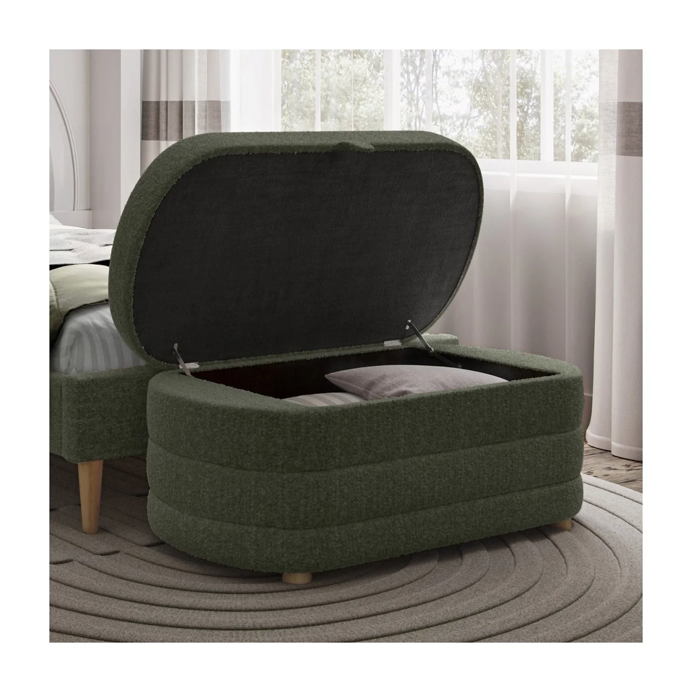 Flair Ava Boucle Ottoman Storage Box image 4