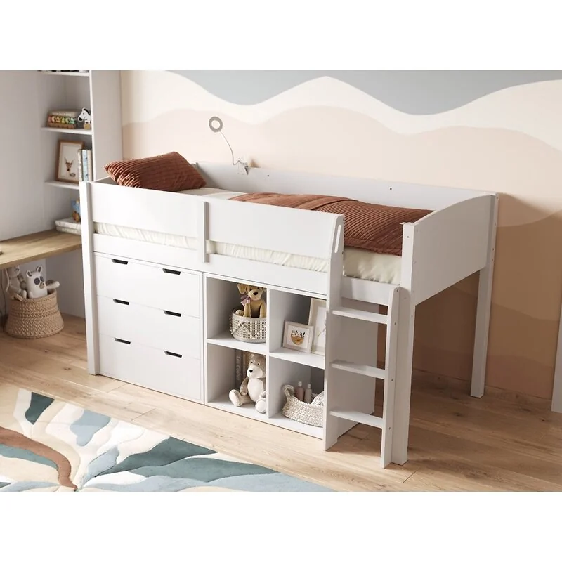 Flair Loop Midsleeper Bed Full Set White