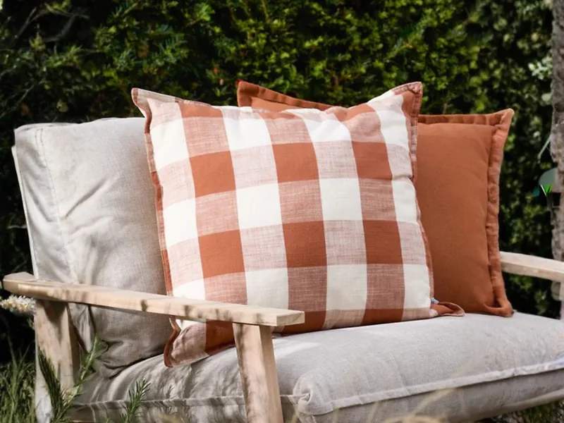 Yard Chesil Check Cotton Outdoor Cushion