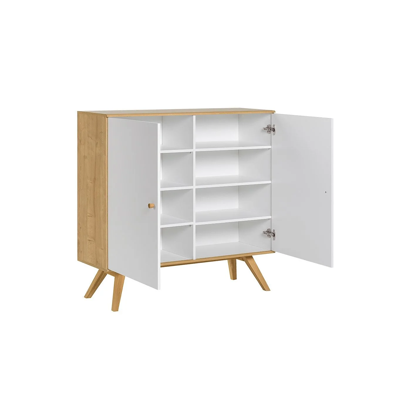 Vox Nature Large Wooden Sideboard in White & Oak Effect image 3