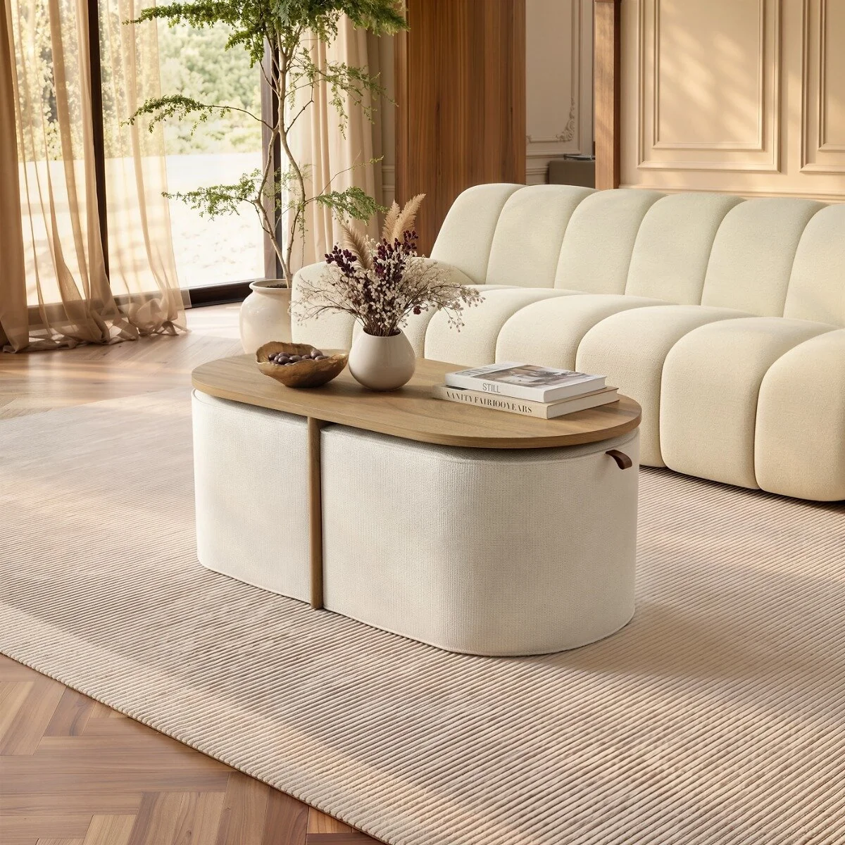 SOLACE+CO Leto Oval Coffee Table & Seating Set – view 12
