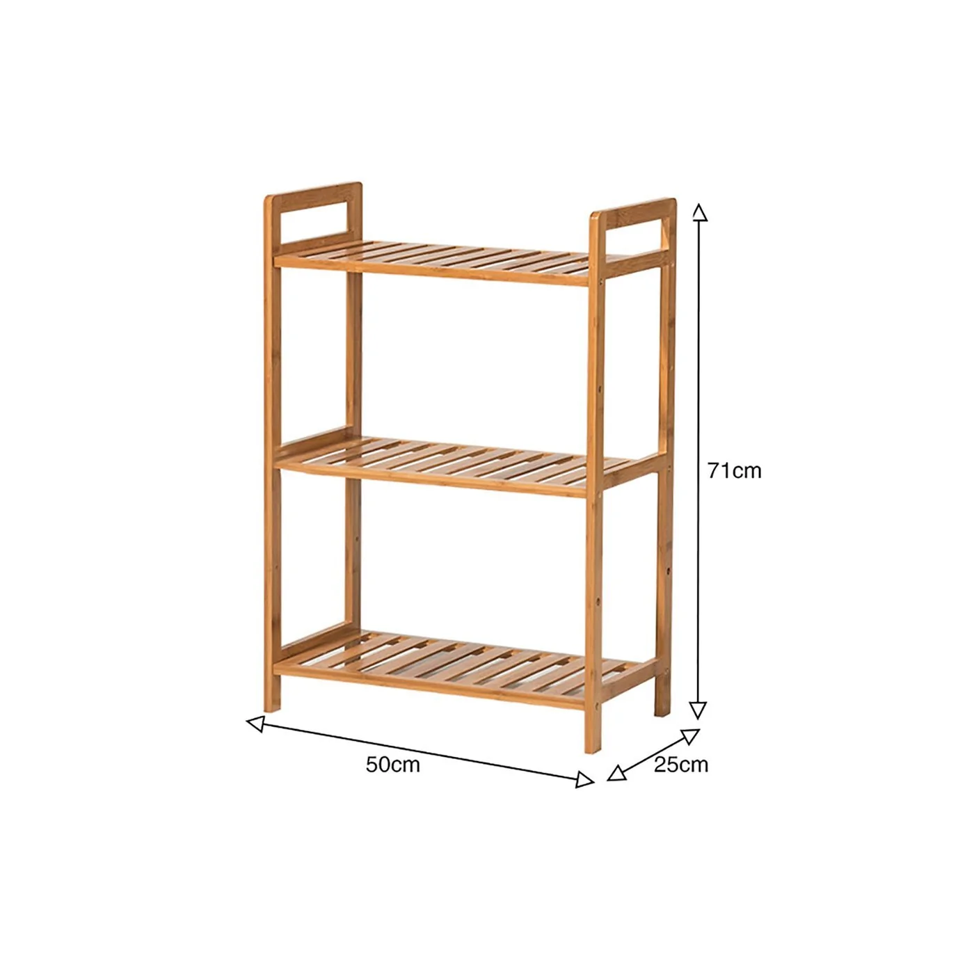Living & Home Tiered Bamboo Wooden Shelf-3-Tier image 5