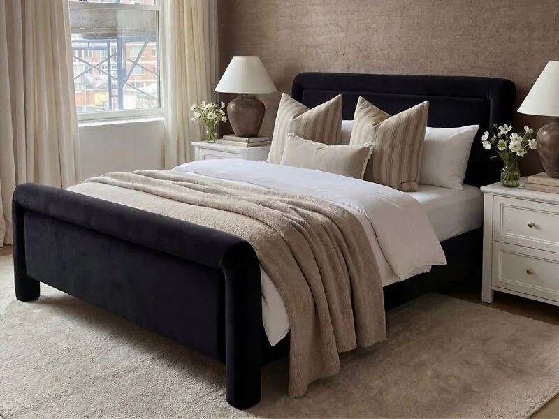 LPD Leonnie upholstered bed frame fabric