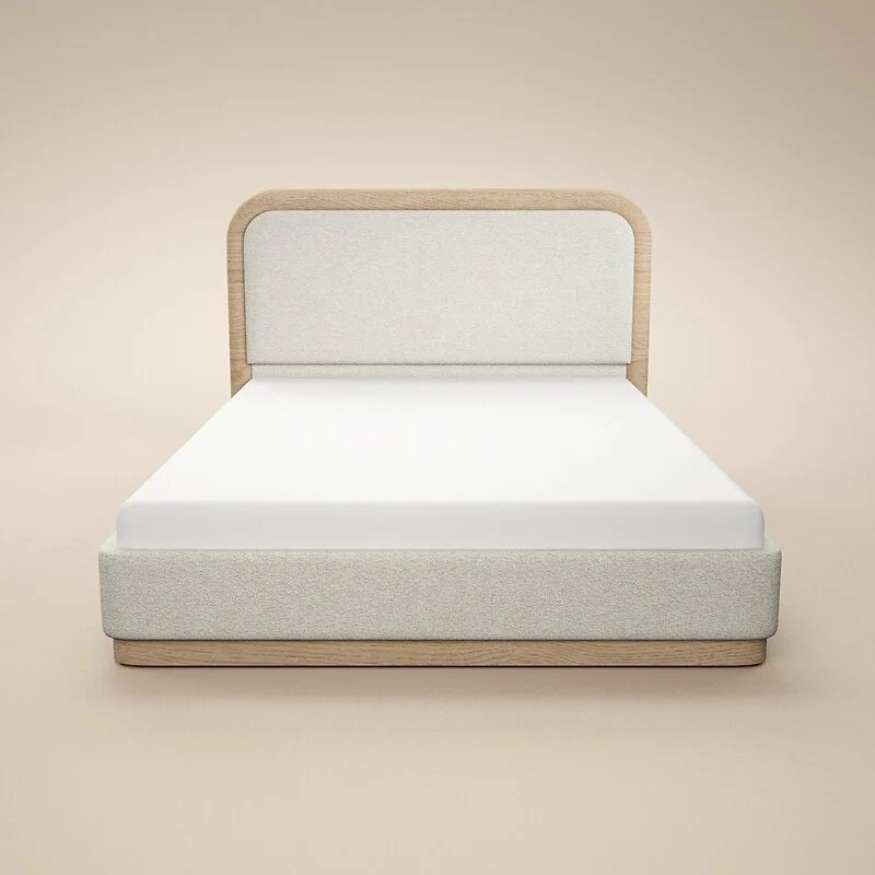 SOLACE+CO Gabriela Wooden Bed Cream Chenille image 4