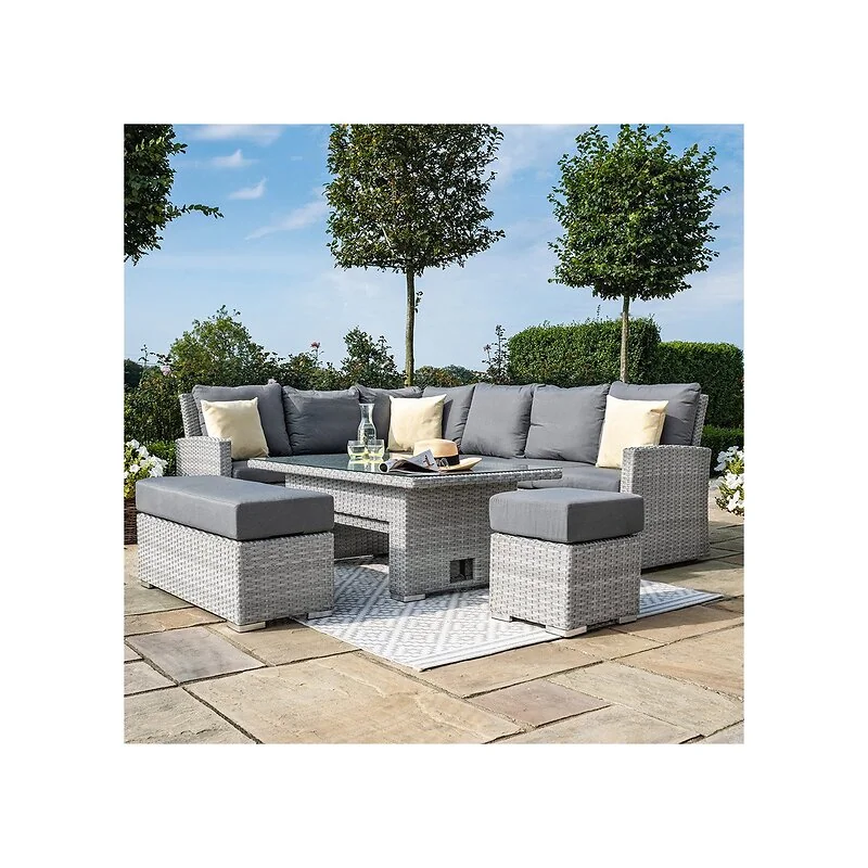 Maze Rattan Ascot Rectangular Corner Dining Set with Rising Table image 3