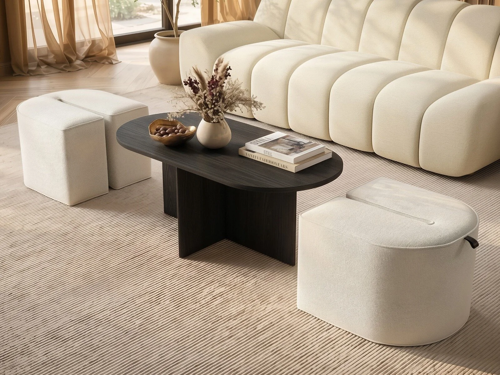 SOLACE+CO Leto Oval Coffee Table & Seating Set – view 6