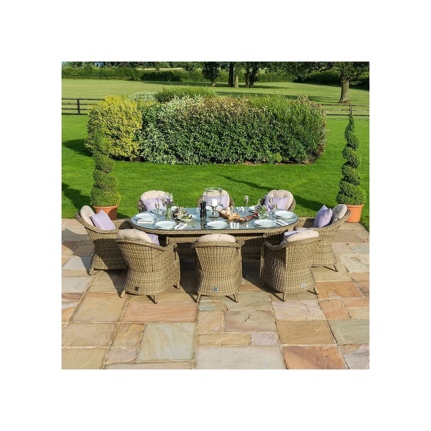Maze Rattan Winchester Oval Ice Bucket Dining Set image 2