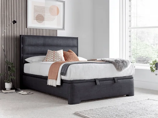 Kaydian Kirby Fabric Upholstered Ottoman Storage Bed Frame