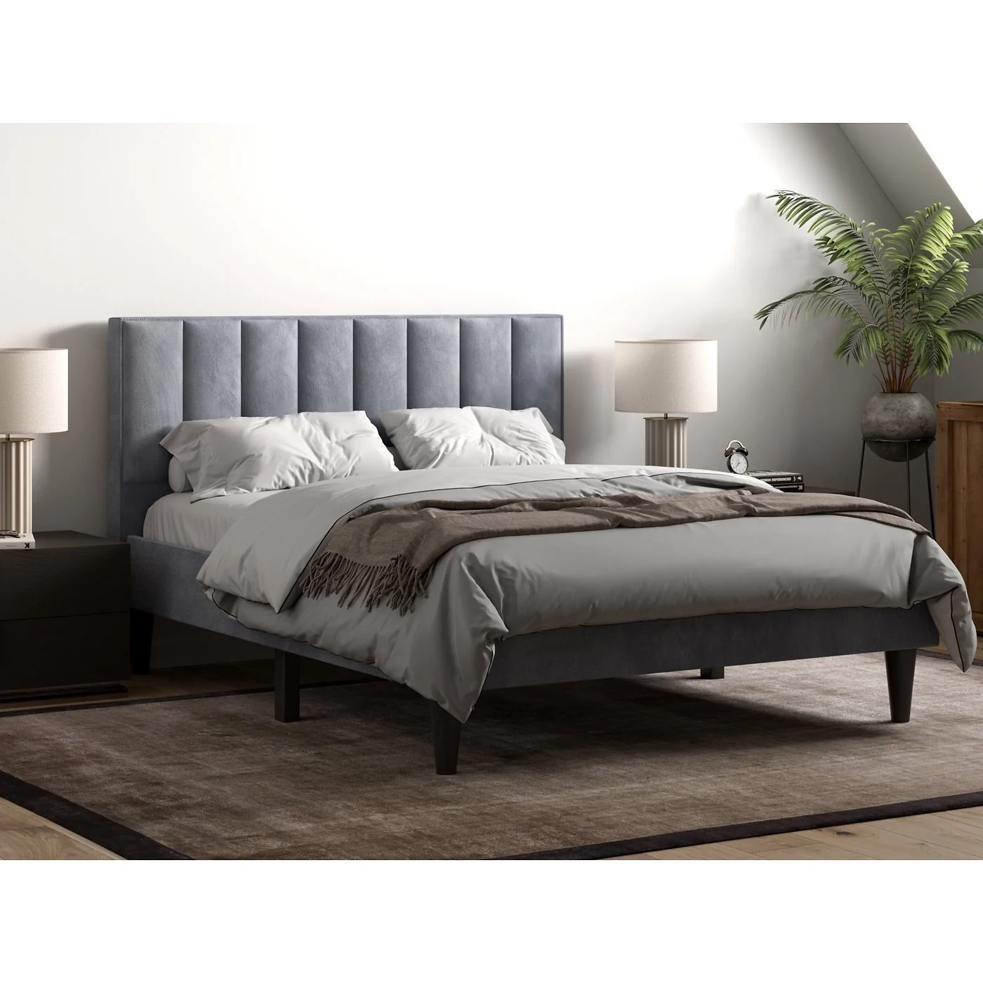 Flair Riverside Fabric Bed Grey