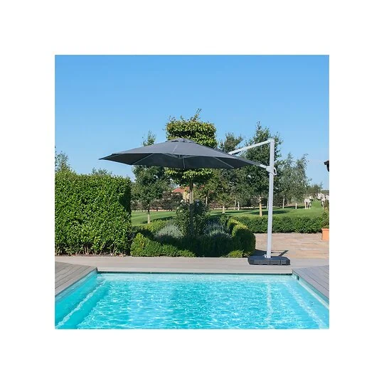 Maze Rattan Zeus 3.5m Round Rotating Cantilever Parasol With LED Lights